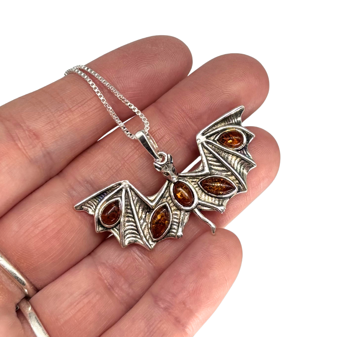 Amber Flying Fox Necklace