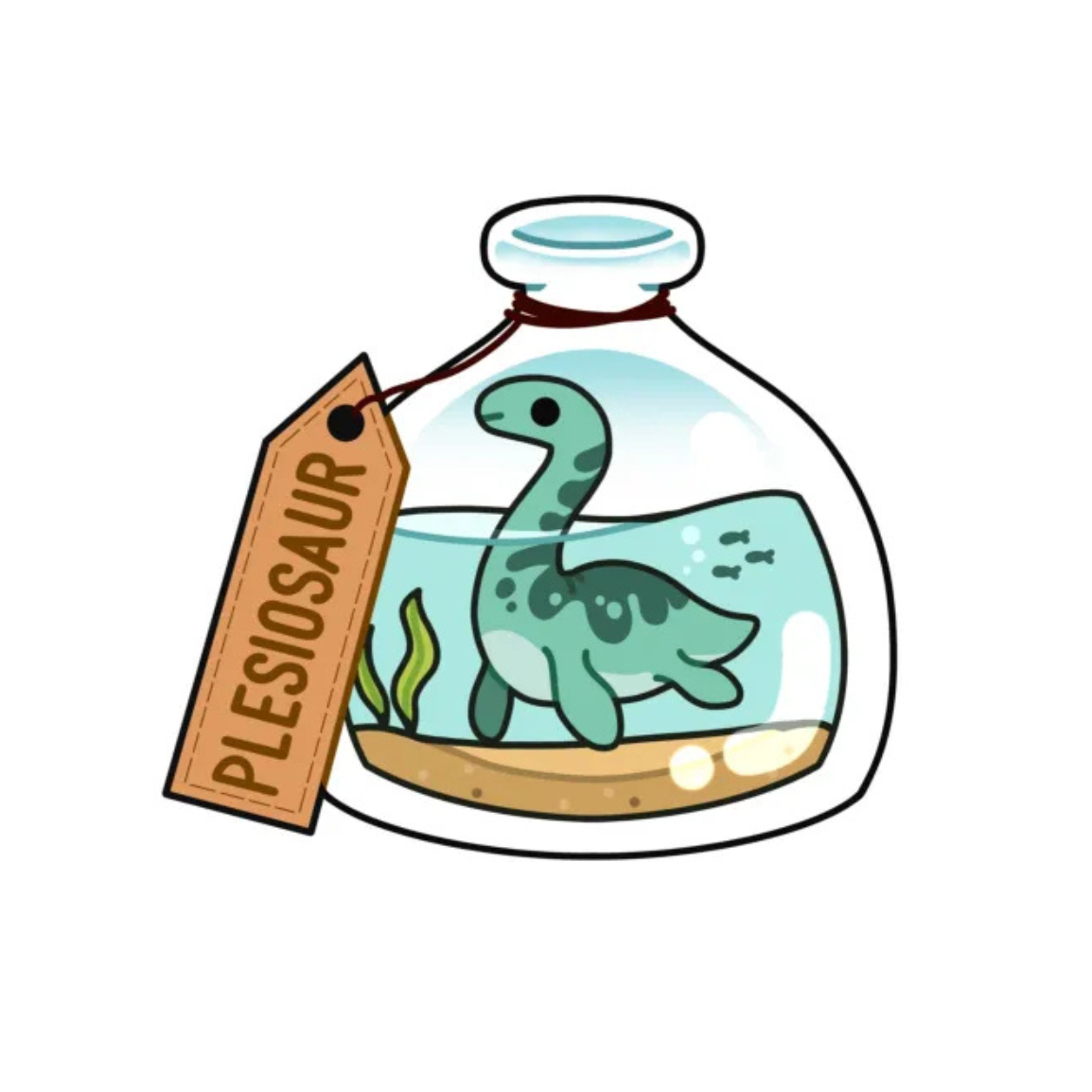 Plesiosaur in a Jar Sticker