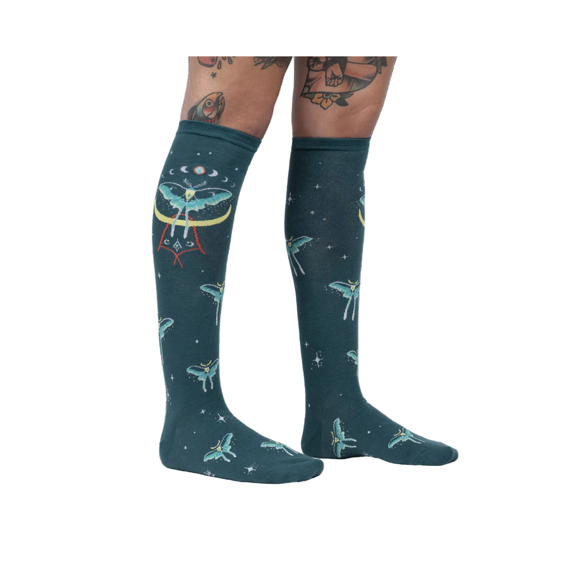 Mystic Moth Knee High Socks