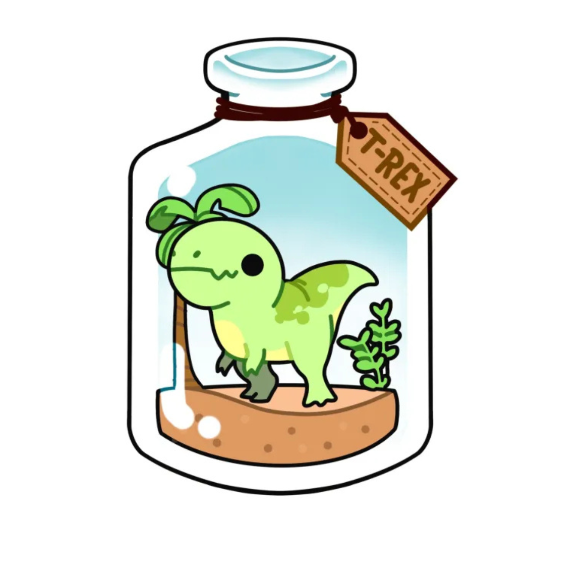 T-Rex in a Jar Sticker