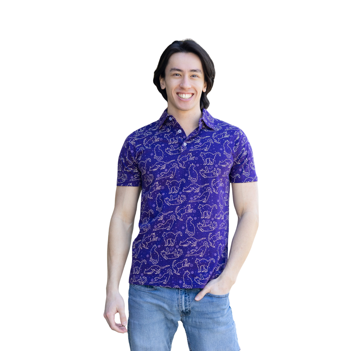 Cats Constellations Adult Polo