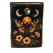 Floral Moon Moth Leather Journal