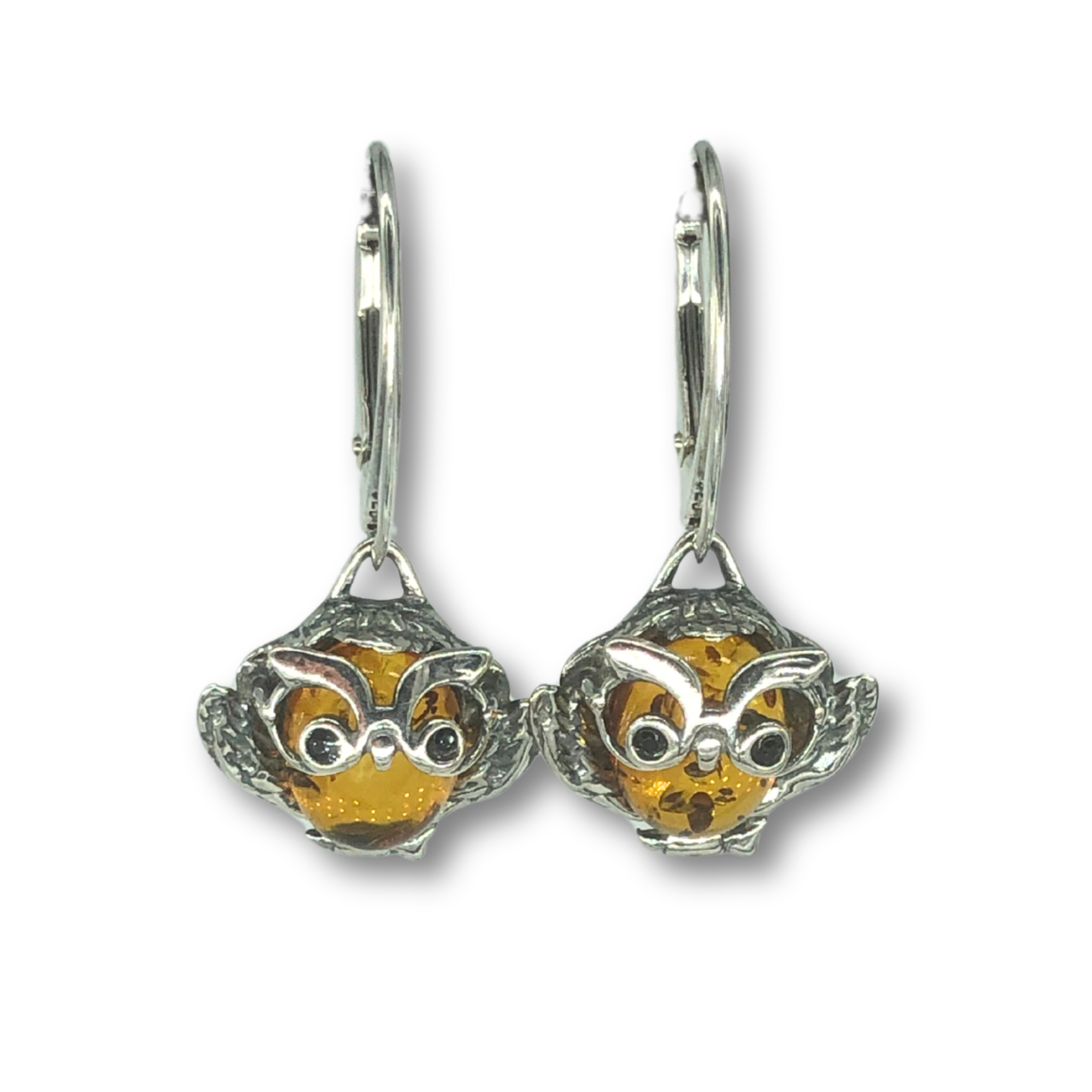 Amber Owl Earrings