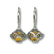Amber Owl Earrings