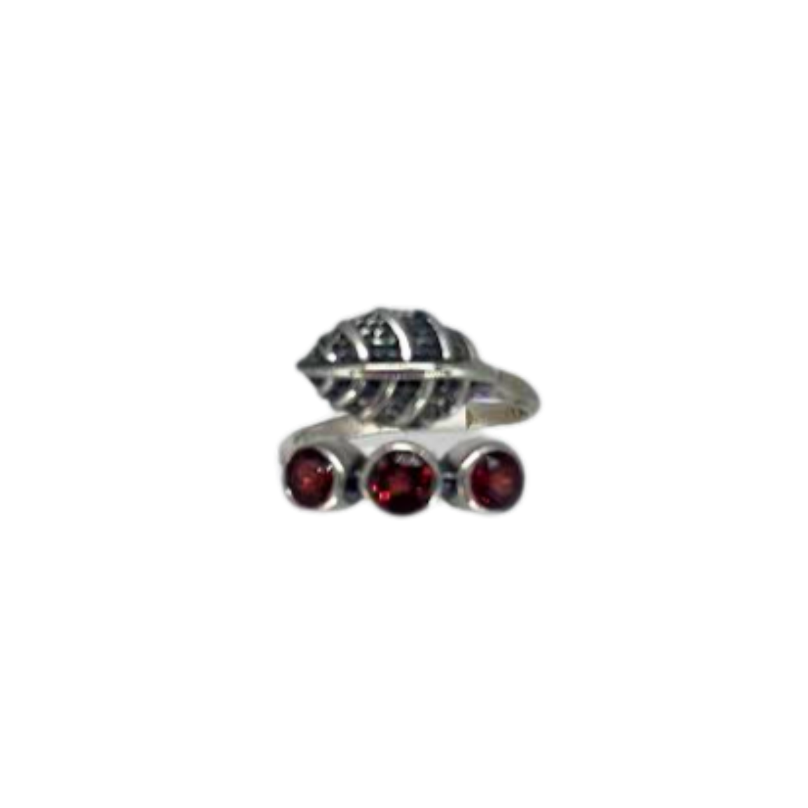 Garnet Leaf Wrap Ring $75.00