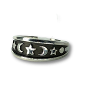 Moon and Star Ring
