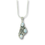 Rainbow Moonstone Flower Necklace
