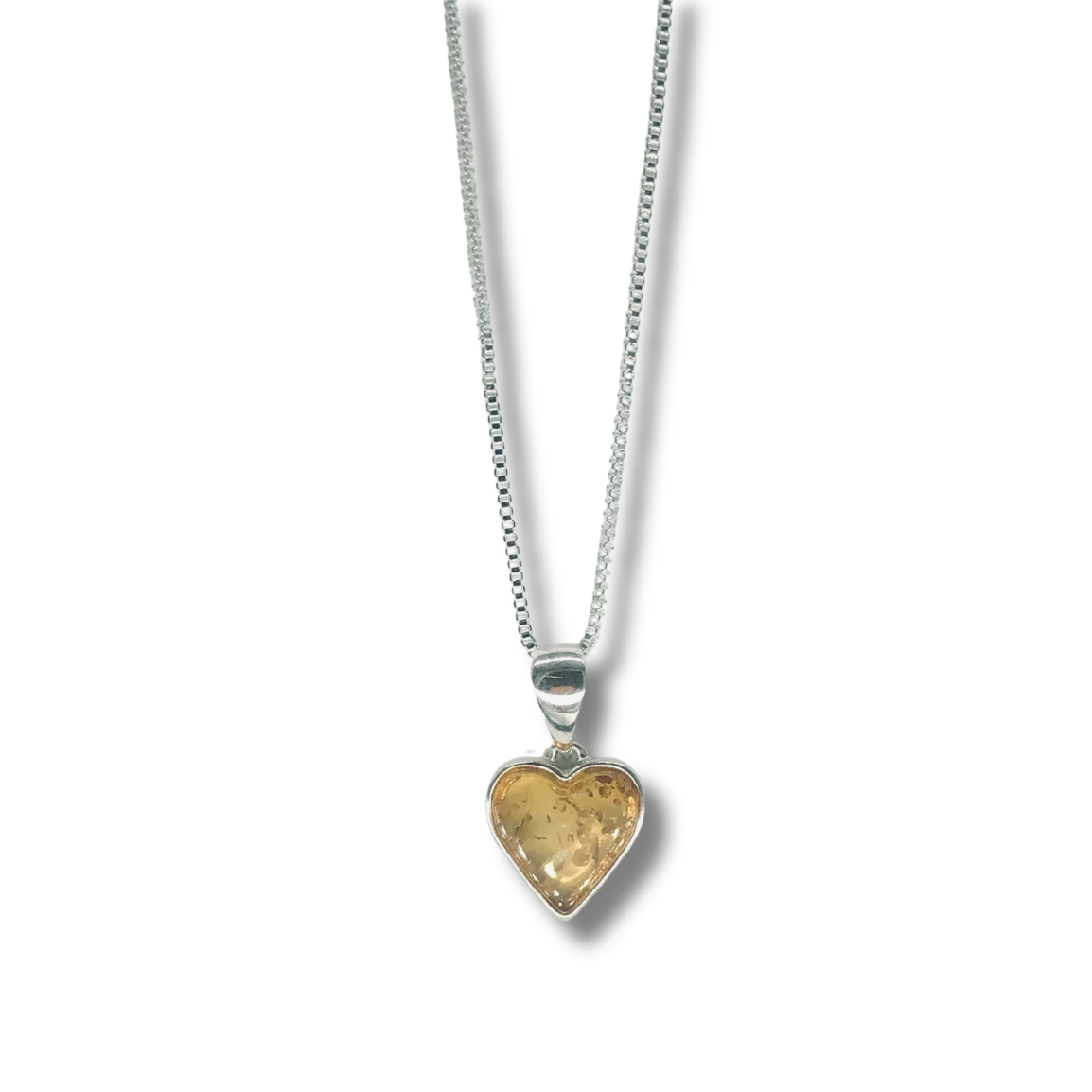 Small Amber Heart Necklace