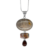 Fossil Coral, Agate, and Jasper Necklace