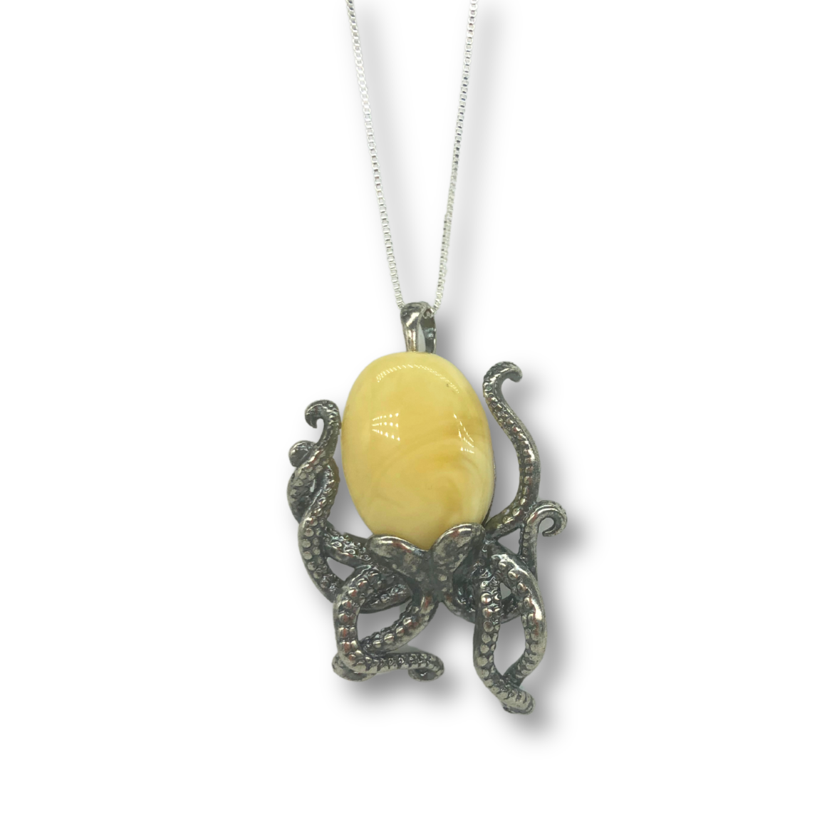 Large Amber Octopus Necklace