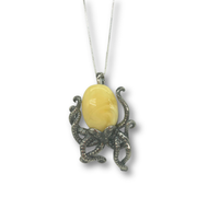 Large Amber Octopus Necklace