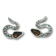 Amber Snake Studs