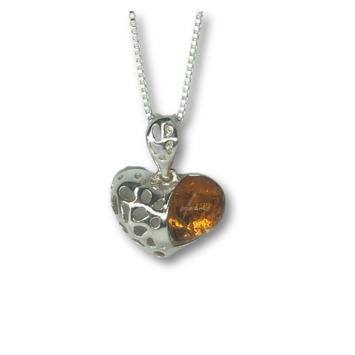 Amber Heart Necklace