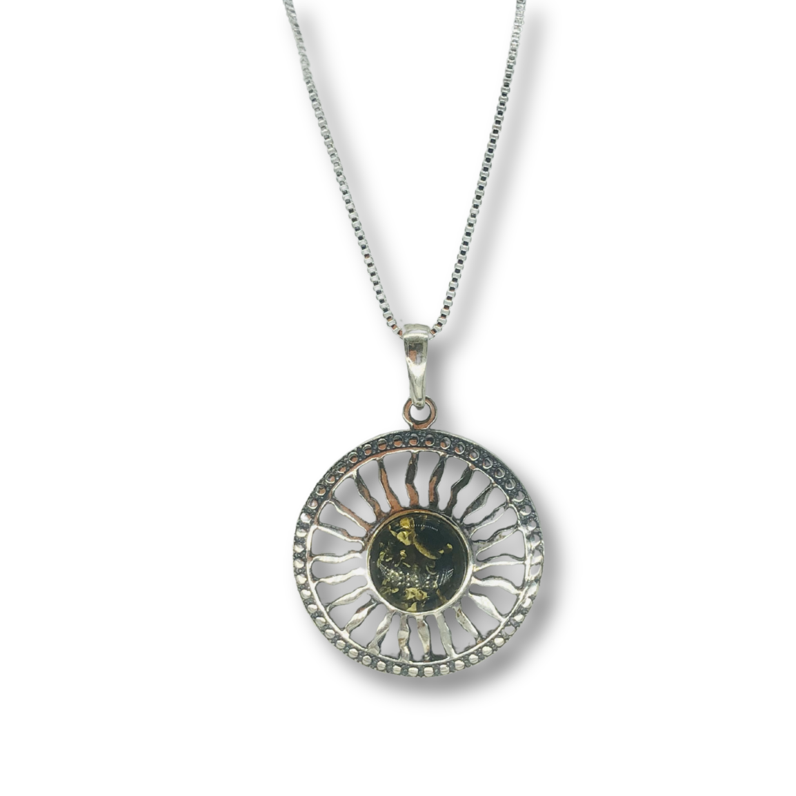 Large Amber Sun Necklace
