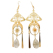 Sun and Moon Moth Earrings
