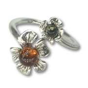 Amber Flower Ring