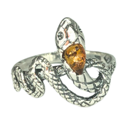 Amber Snake Coil Ring