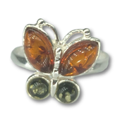 Amber Butterfly Ring