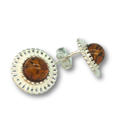 Amber Circle Studs