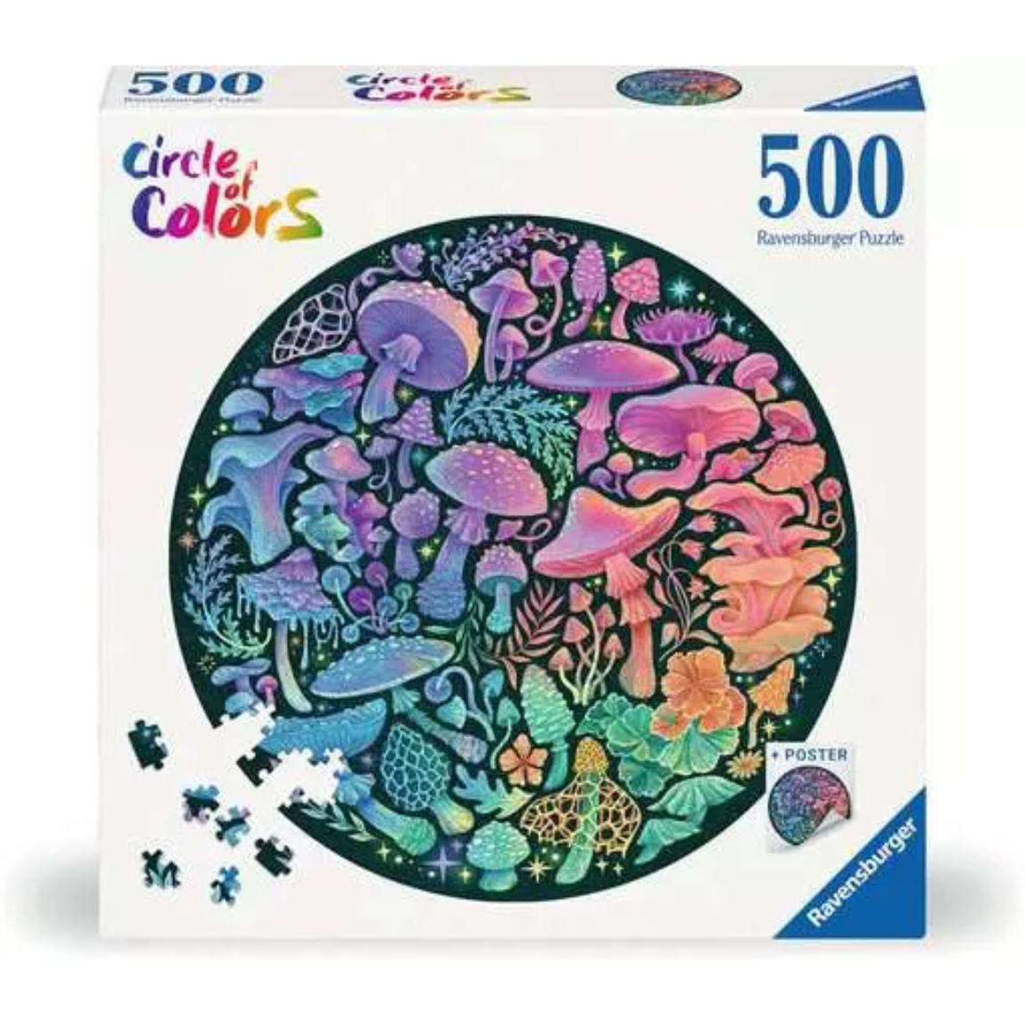 Mushroom 500 Piece Round Puzzle