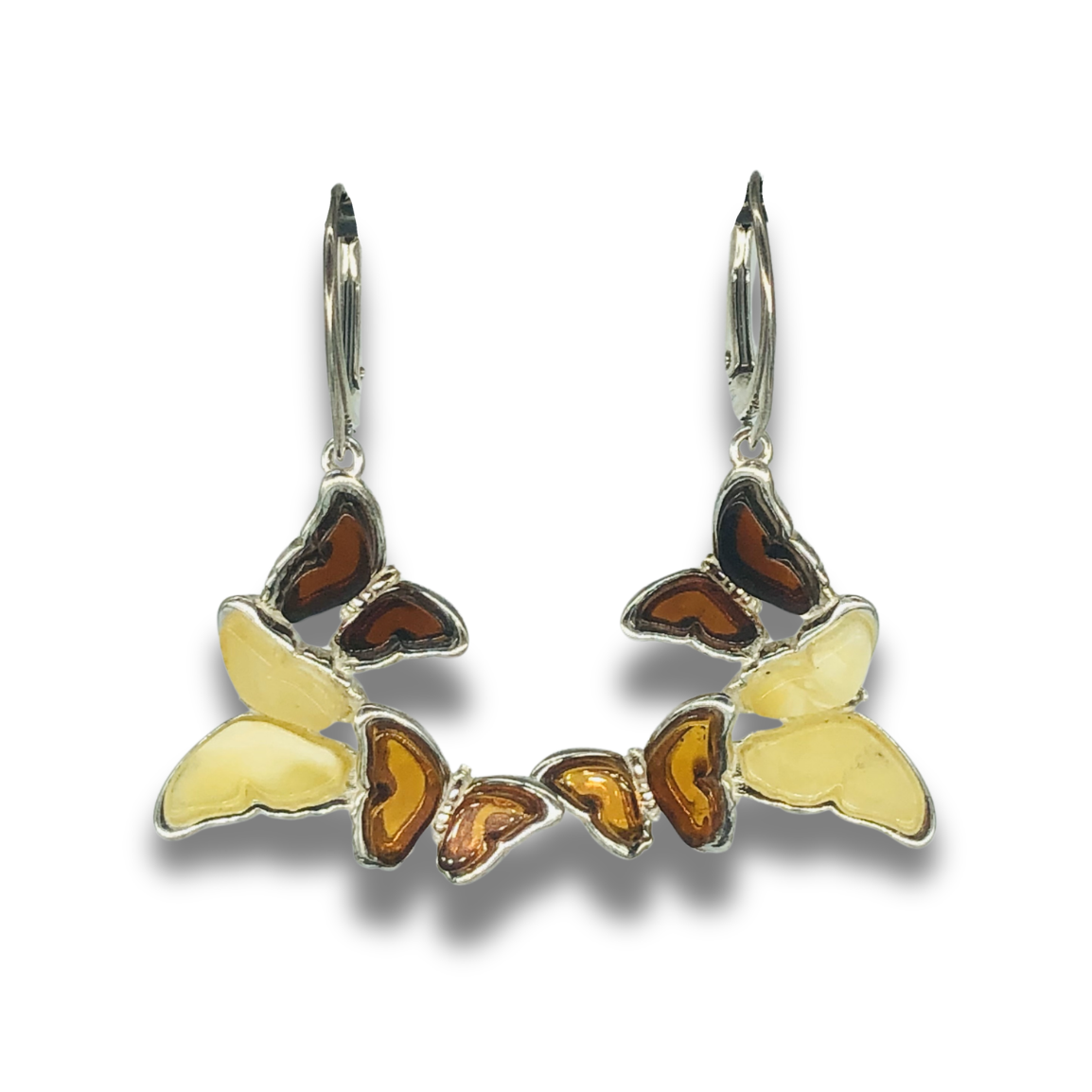 Amber Triple Butterfly Earrings