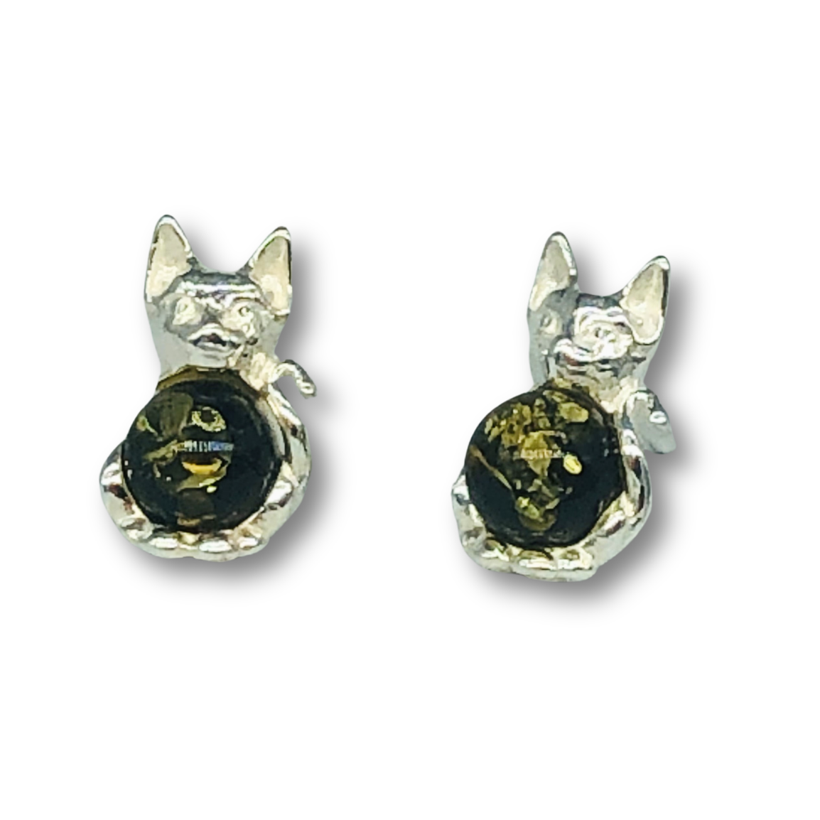 Amber Cat Studs