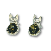 Amber Cat Studs
