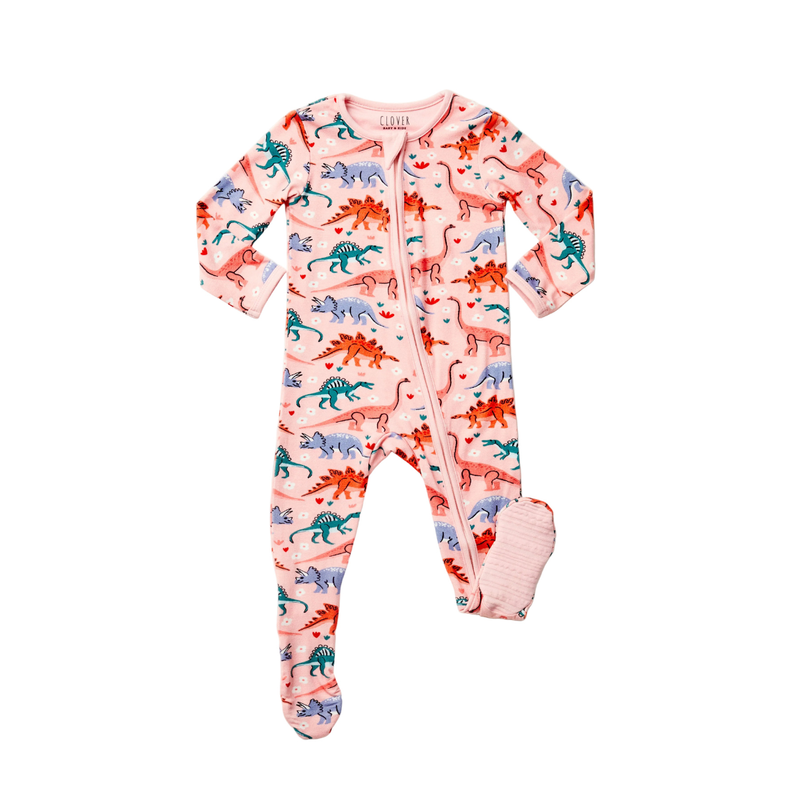 Dinosaur Garden Infant Zipper Footie Pajamas