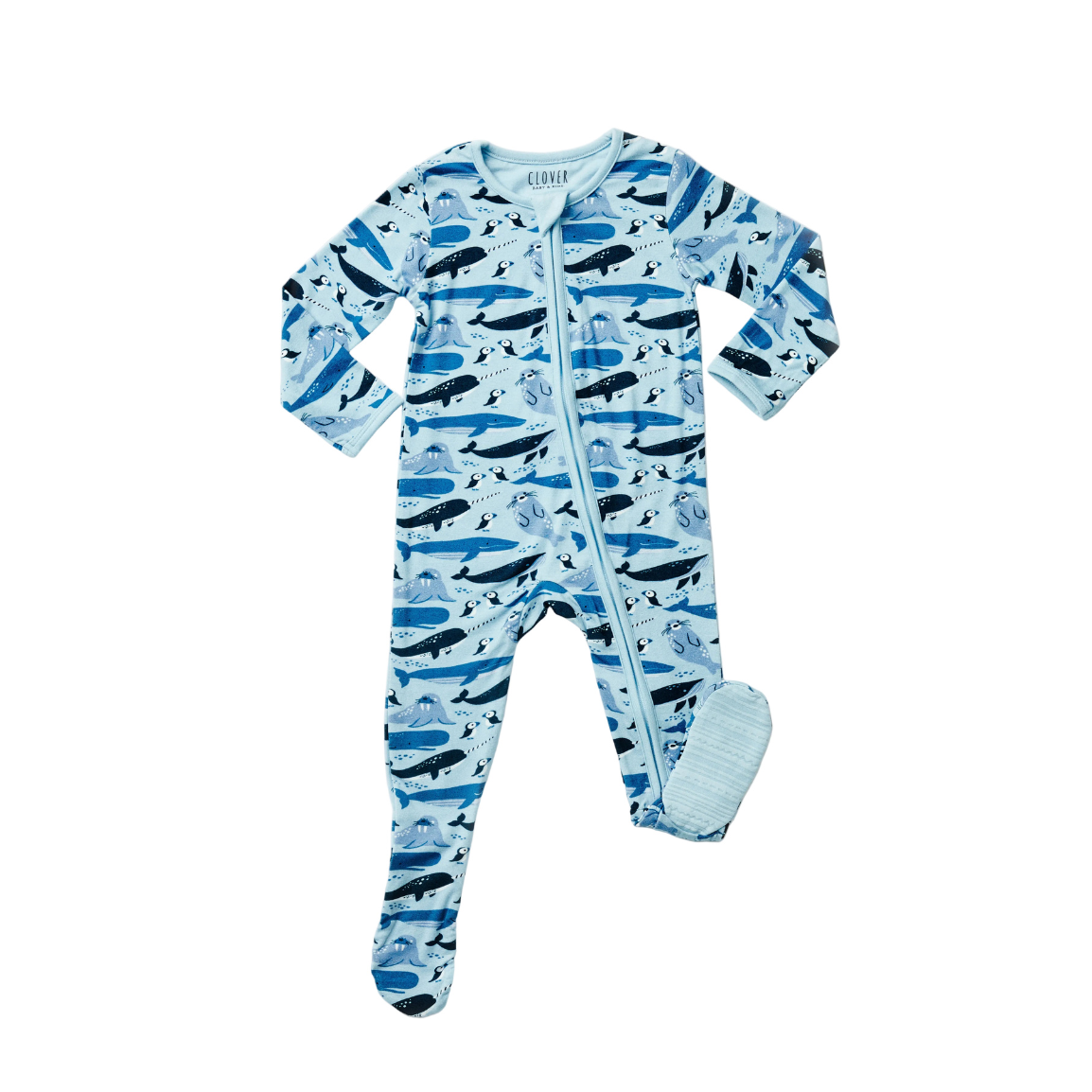 Ocean Animals Infant Zipper Footie Pajamas