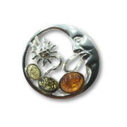Amber Moon & Sun Ring