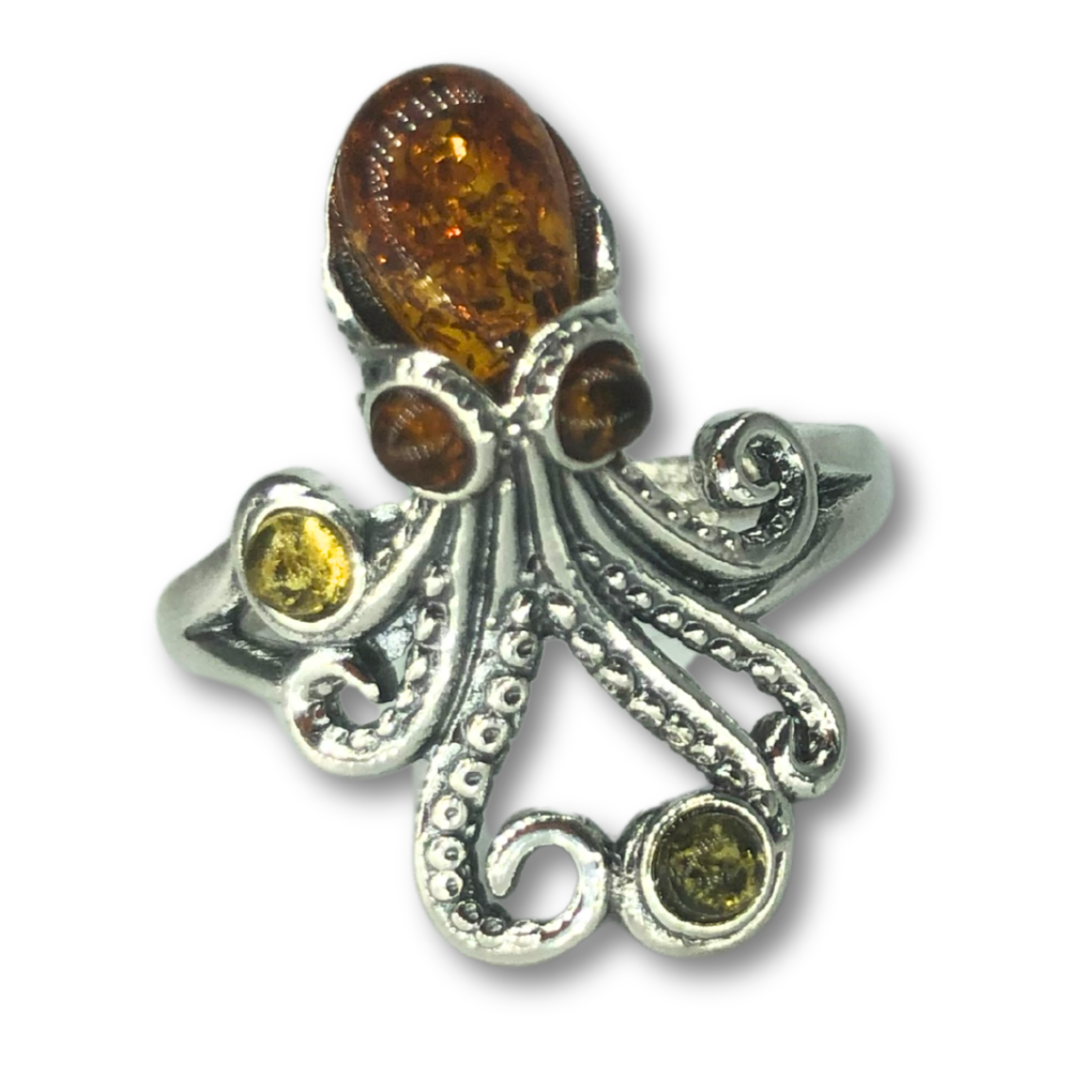 Amber Octopus Ring