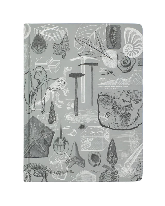 Grey Paleontology Hardcover Notebook