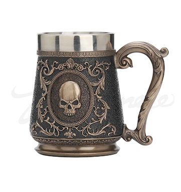 Steampunk Skull Brooch Beer Stein