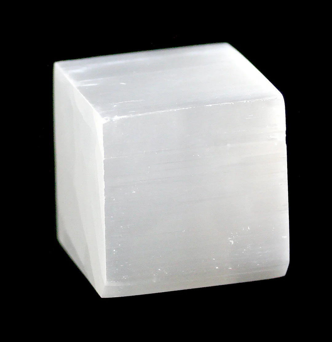 Optical Selenite Cube $30.00