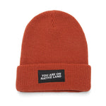 'You Are On Native Land' Ribbed Beanie