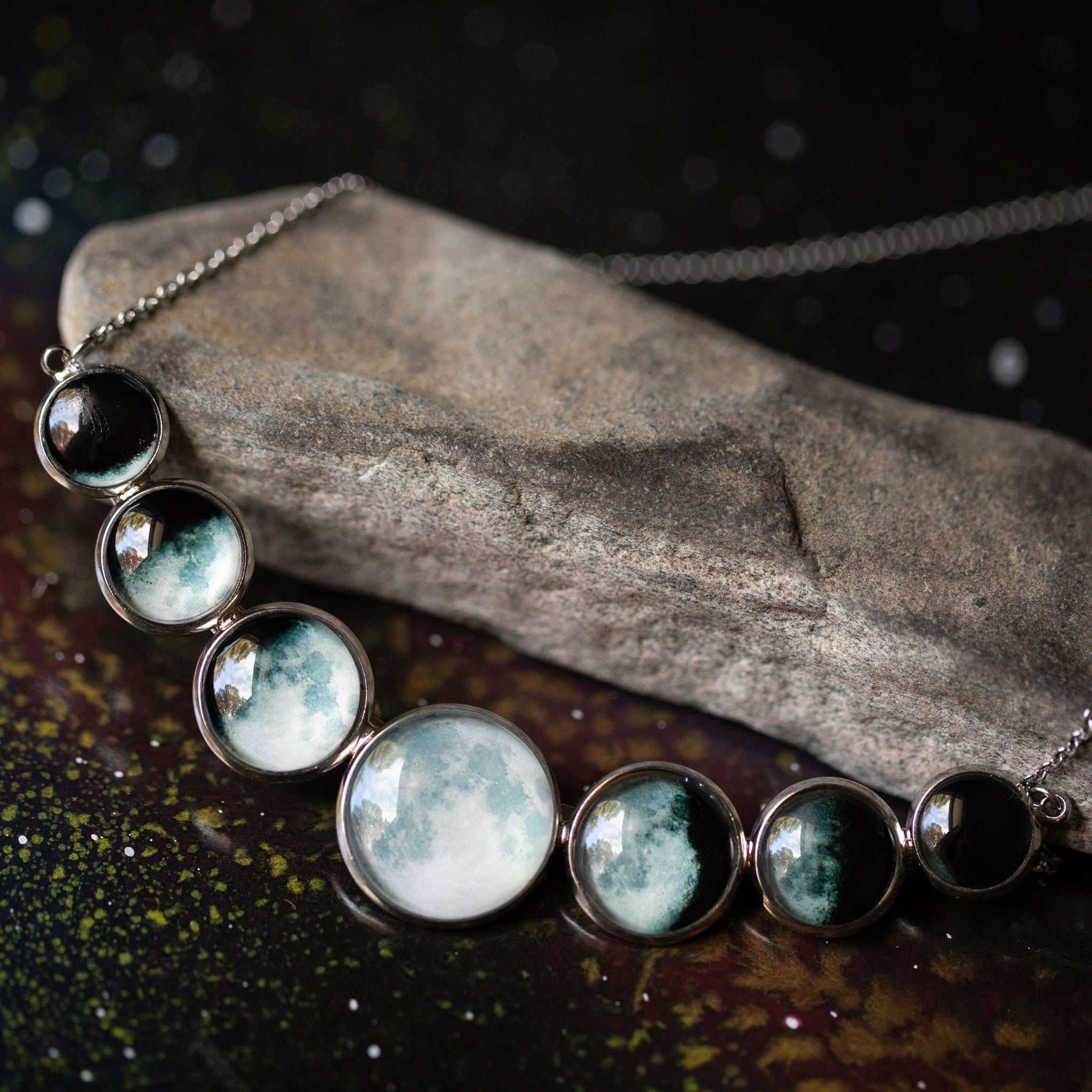 Curved Moon Phase Necklace