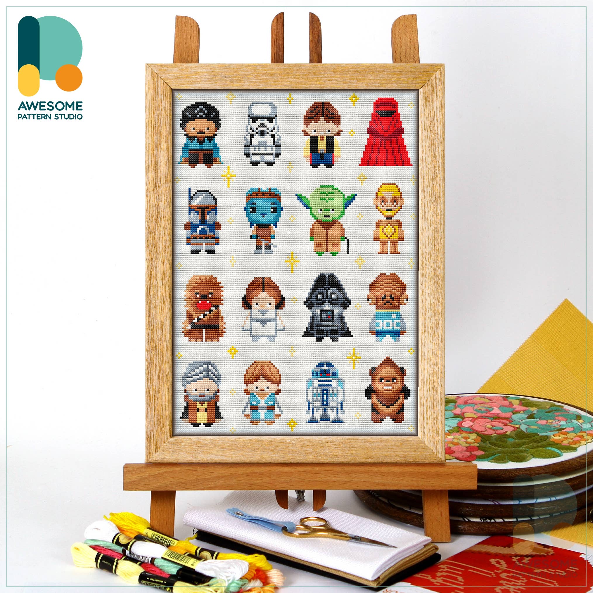 Famous Sci-Fi Space Characters Counted Cross Stitch Kit