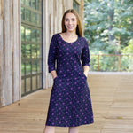 Atoms 3/4th Sleeves A-Line Dress