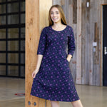 Atoms 3/4th Sleeves A-Line Dress