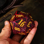 Red & Black Lava Crackle D20 Resin Dice