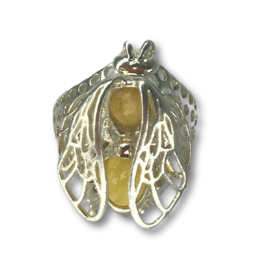 Amber Wasp Queen Ring