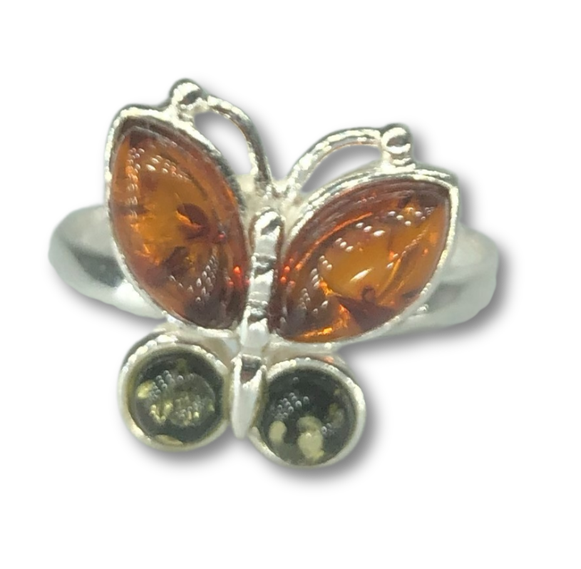 Amber Butterfly Ring