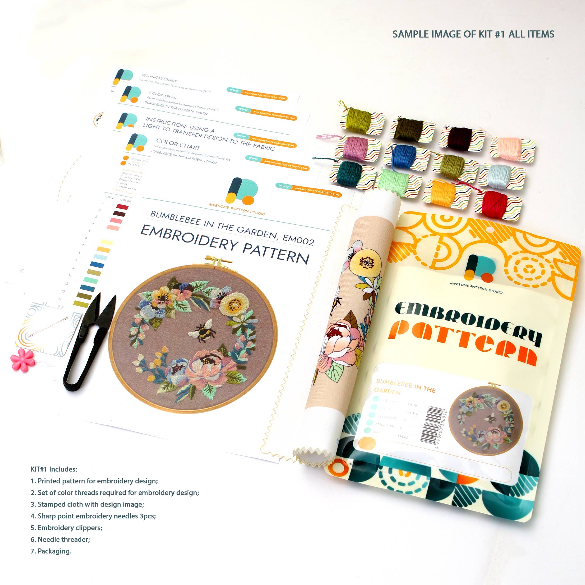 Bumblebee in the Garden Embroidery Kit