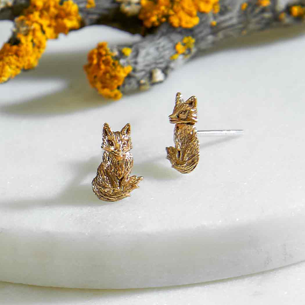 Sitting Fox Post Earrings