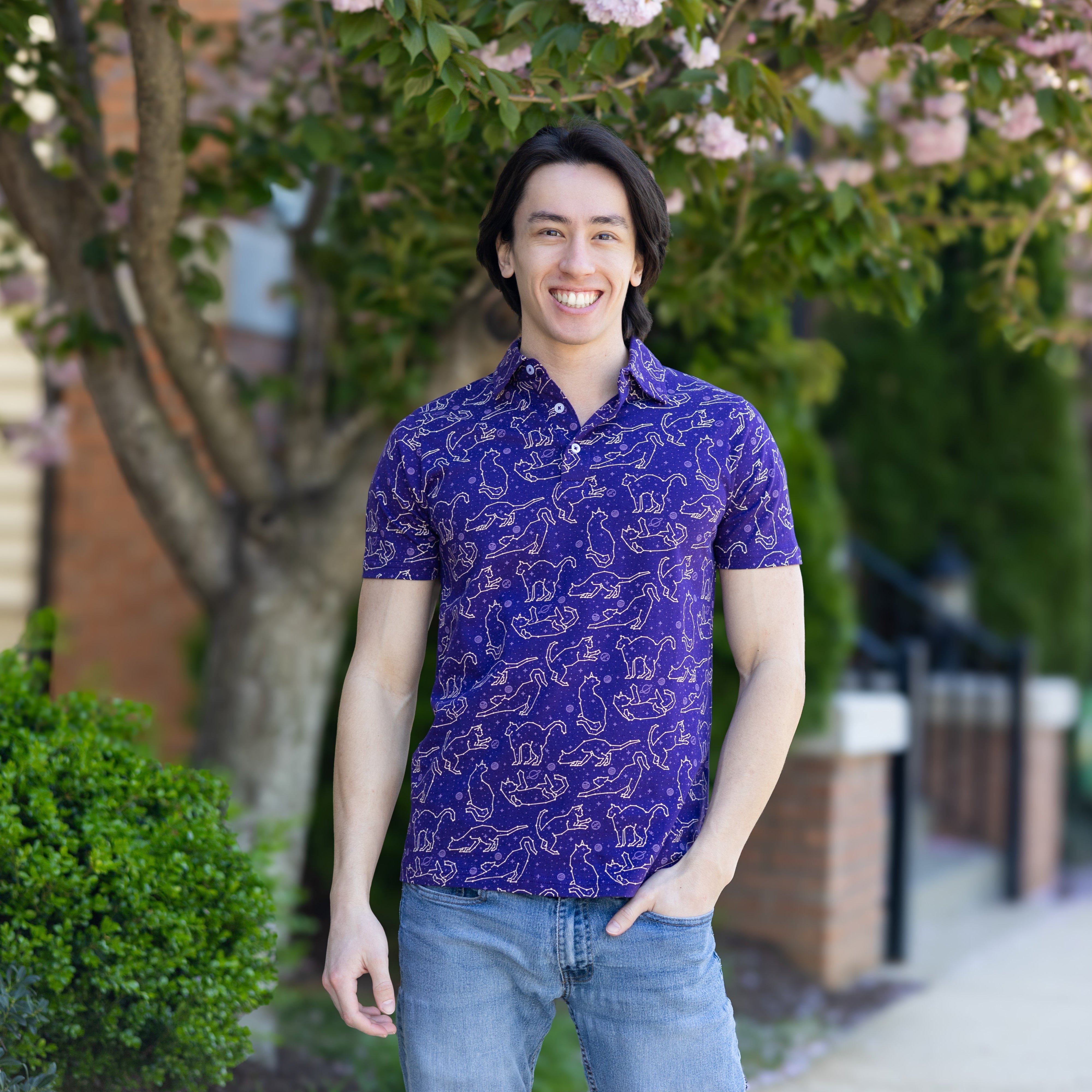 Cats Constellations Adult Polo