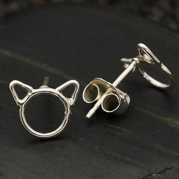 Cat Head Post Earrings