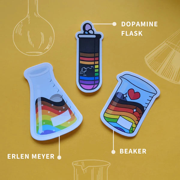 Rainbow Chemistry Glassware Stickers