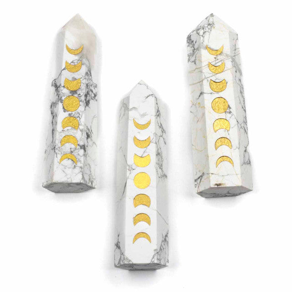 Howlite Moon Phases Point