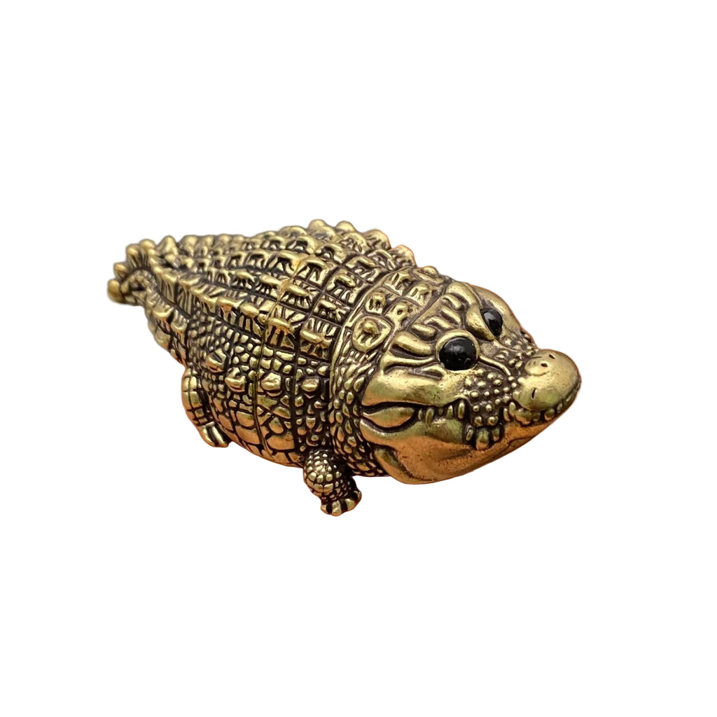 Brass Crocodile Figurine