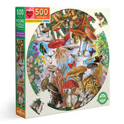 Mushrooms & Butterflies 500 Piece Round Puzzle